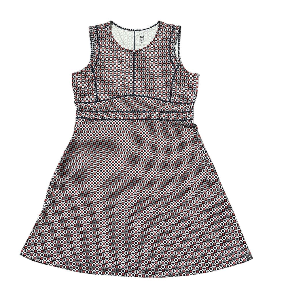 Title Nine Dream Mosaic Fit & Flare Dress XL Athletic Travel Buttah Fabric - Picture 10 of 14